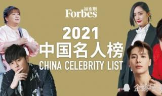 2021最火十大女星 2021福布斯中国名人榜